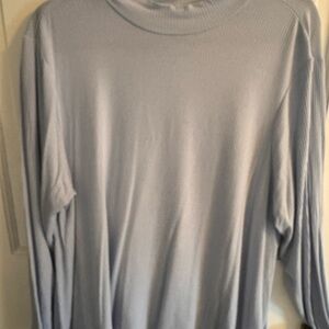 Old Navy Luxe XL Ribbed Long Sleeve Baby Blue Lightweight Mock Neck